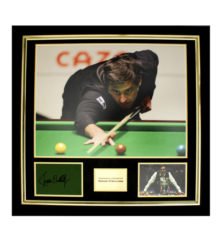 Ronnie O'Sullivan Signed and Framed Snooker Table Baize