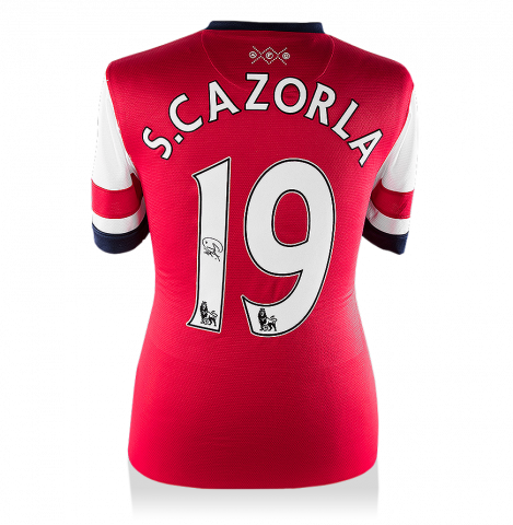 Santi Cazorla Back Signed Arsenal Home Shirt