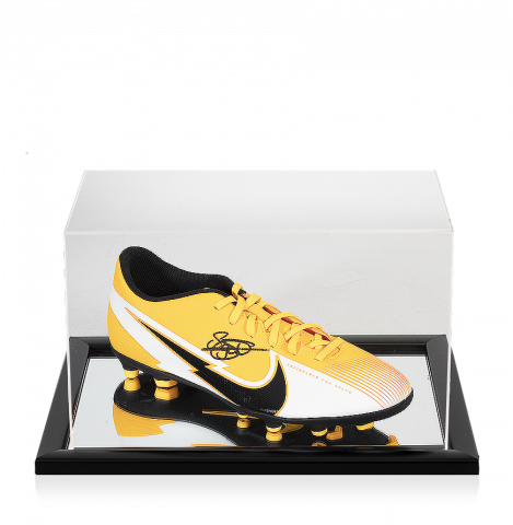 Sergino Dest Signed Yellow Nike Mercurial Vapor Boot In Acrylic Case