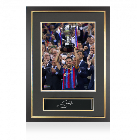 Sergio Busquets Signed Plaque and Photo Frame: 2022-23 La Liga Champion