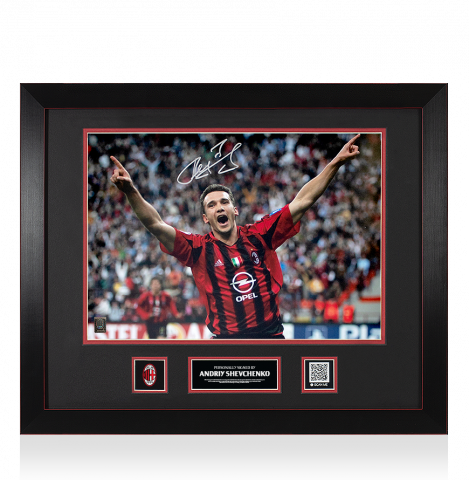 Andriy Shevchenko Official AC Milan Signed and Framed Photo: UEFA Champions League Icon