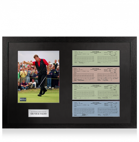 Sir Nick Faldo 1992 Muirfield Open Scorecards In Champion Golfer Of The Year Frame