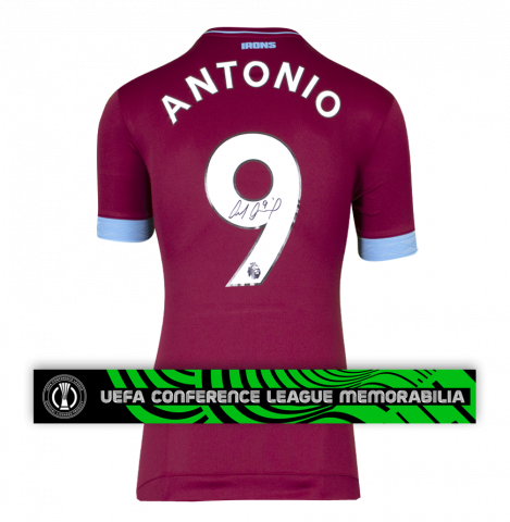 Michail Antonio Official UEFA Conference League Back Signed West Ham United 2018-19 Home Shirt