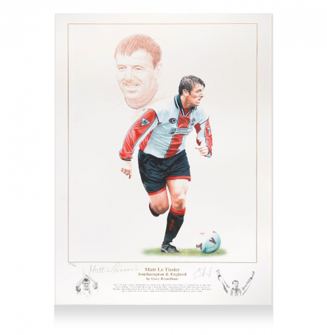 Matt Le Tissier Signed Southampton Artwork: Saints Icon
