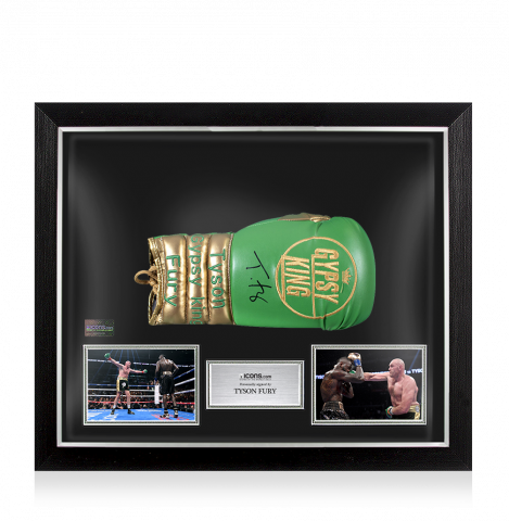 Tyson Fury Signed Boxing Glove In Bubble Frame: Option 1 - Green & Gold, Gypsy King