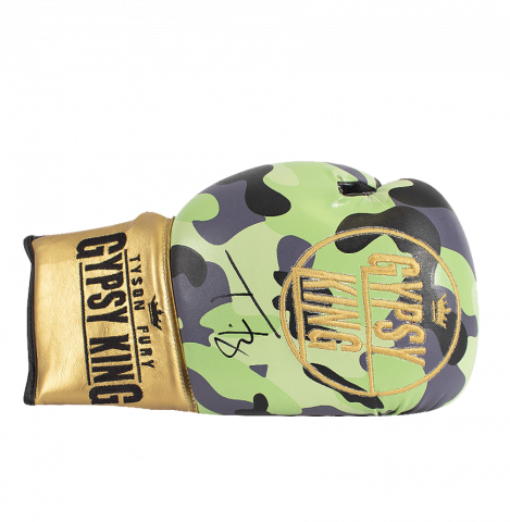 Tyson Fury Signed Boxing Glove - Camo, Gypsy King