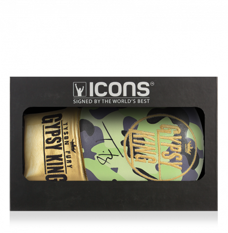 Tyson Fury Signed Boxing Glove In Deluxe Packaging - Camo, Gypsy King