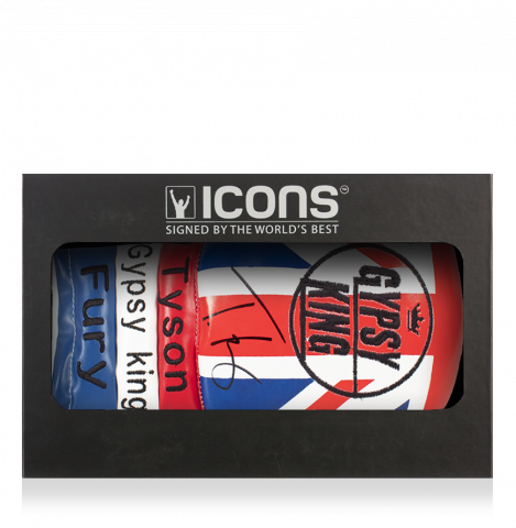 Tyson Fury Signed Boxing Glove: Union Jack In Deluxe Packaging