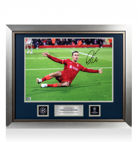 Thiago Alcantara Official UEFA Champions League Signed and Framed Liverpool FC Photo: UEFA Champions League Celebration 