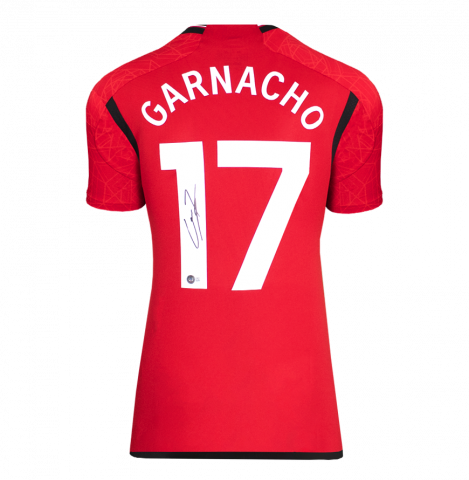 Alejandro Garnacho Back Signed Manchester United 2023-24 Home Shirt