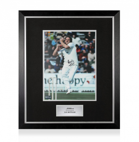 Ian Botham Signed Bowling Action Print In Premium Photo Frame