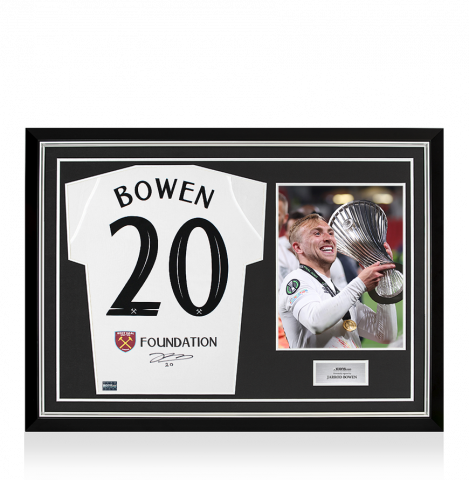Jarrod Bowen Back Signed West Ham United 2022-23 Third Shirt - UEFA Conference League Winners In Hero Frame: Option 1