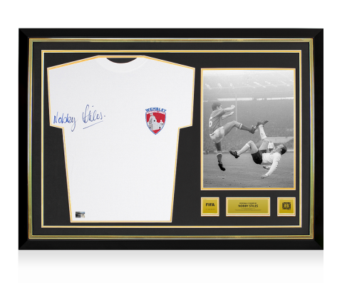 Nobby Stiles Official 1966 FIFA World Cup™ Front Signed and Hero Framed Wembley Legends Shirt