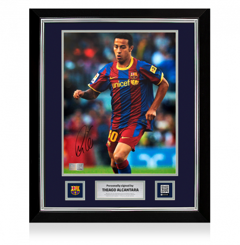 Thiago Alcantara Official FC Barcelona Signed and Framed Photo: Blaugrana Legend