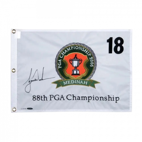 Tiger Woods Signed 2006 PGA Championship Pin Flag