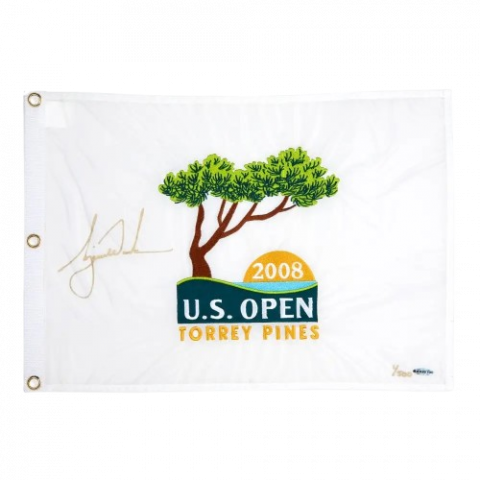 Tiger Woods Signed 2008 U.S. Open Pin Flag