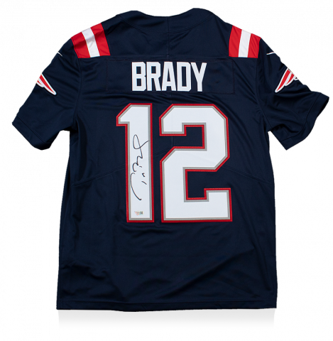 Tom Brady Back Signed Navy New England Patriots Home Jersey