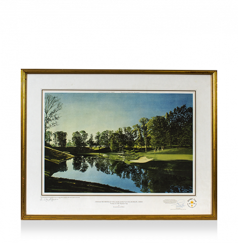 Tony Jacklin Signed and Framed 1987 Ryder Cup Artwork: The 12th Hole at Muirfield Village