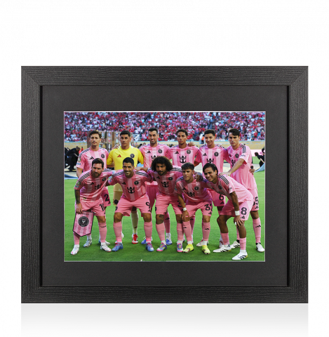 UNSIGNED Inter Miami CF Photo In Black Wooden Frame: 2025 FIFA Club World Cup Squad