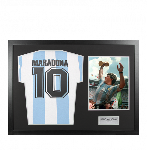 UNSIGNED Diego Maradona Argentina Shirt In Tribute Frame