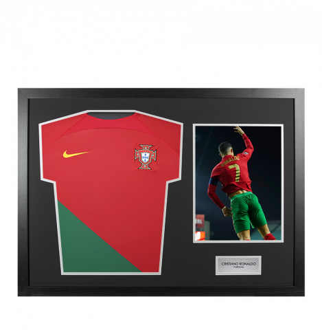 UNSIGNED Cristiano Ronaldo Portugal Shirt In Tribute Frame