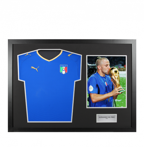 UNSIGNED Alessandro Del Piero Italy Shirt In Tribute Frame