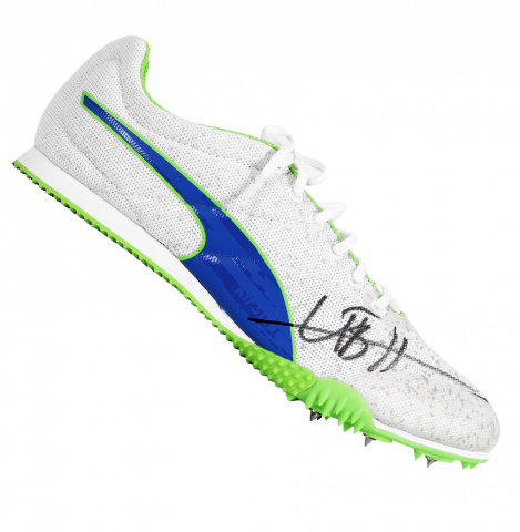 Usain Bolt Signed White Puma Running Spikes