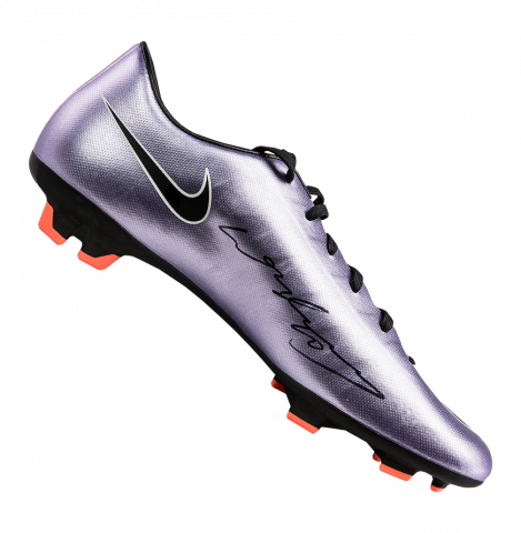 Wayne Rooney Signed Metallic Purple Nike Mercurial Boot