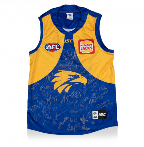West Coast Eagles Squad Signed 2020 AFL Guernsey