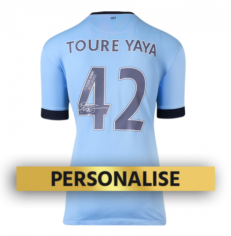 PRE-ORDER Yaya Toure Signed and Personally Dedicated Manchester City Home Shirt