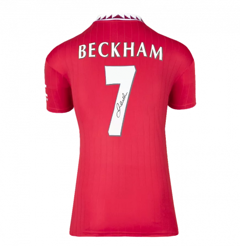 WAREHOUSE SECONDS David Beckham Back Signed Manchester United 2022-23 Home Shirt with Fan Style Number - Grade A