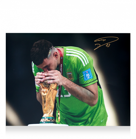 WAREHOUSE SECONDS Emiliano Martinez Signed Argentina Photo: 2022 FIFA World Cup Winner - Grade A