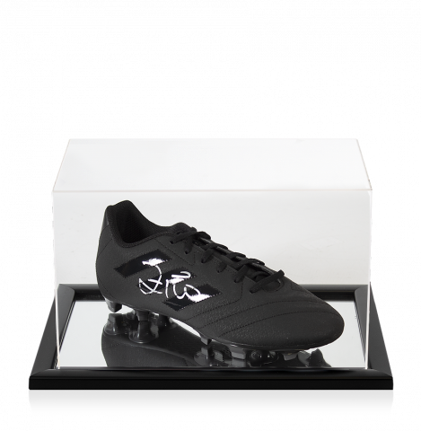 Zico Signed Black Adidas Blackout Boot In Acrylic Case