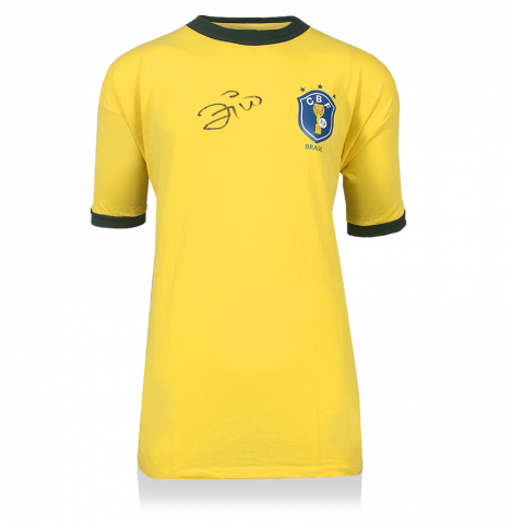 Zico Front Signed Brazil 1982 Home Shirt